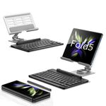 Per Samsung Galaxy Z Fold5 GKK Supporto per tastiera Bluetooth pieghevole con penna + supporto + tastiera + mouse (argento)