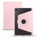 Custodia in pelle per tablet Smart con rotazione a 360 gradi in acrilico per Samsung Galaxy Tab S6 Lite P610 (rosa sabbia)
