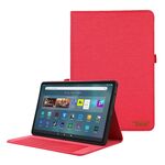 Per Amazon Fire Max 11 custodia per tablet in pelle tessuto (rosso)