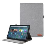 Per Amazon Fire Max 11 custodia per tablet in pelle tessuto (grigio)