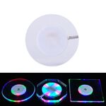 100x4mm Round LED Light Up Sottobicchiere in acrilico Base in cristallo trasparente (luce colorata)