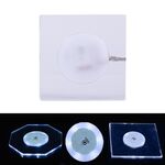 Base in cristallo trasparente per sottobicchiere in acrilico illuminato a LED quadrato 100x4mm (luce bianca)
