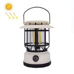 Lampada da cavallo impermeabile per tenda da esterno retrò, colore: bianco a energia solare