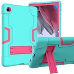 Per Samsung Galaxy Tab A8 Custodia per tablet PC ibrida in silicone robot a colori a contrasto con supporto (verde menta rosa rossa)