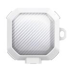 Per Samsung Buds Live / Buds2 / Pro / 2Pro TPU + PC Custodia protettiva per auricolari wireless in fibra di carbonio trasparente con interruttore (bianco)