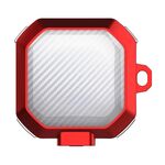 Per Samsung Buds Live / Buds2 / Pro / 2Pro TPU + PC Custodia protettiva per auricolari wireless in fibra di carbonio trasparente con interruttore (rosso)