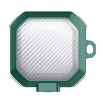Per Samsung Buds Live / Buds2 / Pro / 2Pro TPU + PC Custodia protettiva per auricolari wireless in fibra di carbonio trasparente con interruttore (verde)