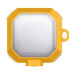 Per Samsung Buds Live / Buds2 / Pro / 2Pro TPU + PC Custodia protettiva per auricolari wireless in fibra di carbonio trasparente con interruttore (giallo)