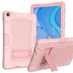 Per Huawei MatePad T 10s / T10 Contrast Colour Robot B3 Custodia per tablet PC ibrida in silicone con supporto (oro rosa)
