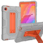 Per Huawei MatePad T8 Custodia per tablet PC ibrida in silicone Robot B3 a colori a contrasto con supporto (grigio arancione)