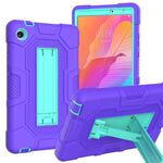 Per Huawei MatePad T8 Custodia per tablet PC ibrida in silicone Robot B3 a colori a contrasto con supporto (viola verde menta)