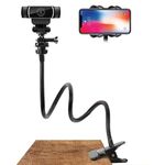Supporto per telefono con fotocamera a doppio morsetto Staffa di piegatura in metallo estesa (nero)