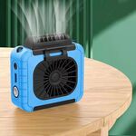 Ventilatore per illuminazione da esterno montato in vita con funzione di alimentazione Ventilatore da appendere al collo con staffa multifunzionale(blu)