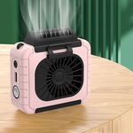 Ventilatore per illuminazione da esterno montato in vita con funzione di alimentazione Ventilatore da appendere al collo con staffa multifunzionale(rosa)