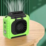 Ventilatore per illuminazione da esterno montato in vita con funzione di alimentazione Ventilatore da appendere al collo con staffa multifunzionale (verde erba)