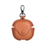 Custodia protettiva per auricolari TWS in pelle Samsung Galaxy Buds Live / Pro con gancio (giallo)