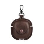 Custodia protettiva per auricolari TWS in pelle Samsung Galaxy Buds Live / Pro con gancio (marrone)