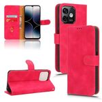 Per Ulefone Note 16 Pro Custodia per telefono in pelle con vibrazione magnetica Skin Feel (rosa rossa)