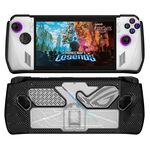 Per Rog Ally Console di gioco PC + custodia protettiva in TPU con staffa (nero + trasparente)