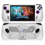 Per Rog Ally Console di gioco PC + custodia protettiva in TPU con staffa (bianco + trasparente)