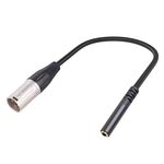 Cavo audio maschio da 3,5 mm femmina a XLR a 3 pin, lunghezza: 30 cm