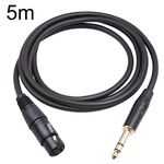 Cavo per microfono da 6,35 mm 1/4 TRS maschio a XLR femmina a 3 pin, lunghezza: 5 m
