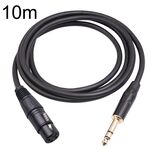 Cavo per microfono da 6,35 mm 1/4 TRS maschio a XLR femmina a 3 pin, lunghezza: 10 m