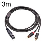 Cavo audio RCA20 XLR femmina a doppio RCA Y-Splitter, lunghezza: 3 m