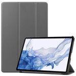 Per Samsung Galaxy Tab S9 Custer custodia per tablet in pelle con supporto a 3 pieghe in puro colore (grigio)