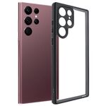 Per Samsung Galaxy S22 Ultra 5G TPU satinato + custodia per PC trasparente (nero)