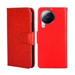 Per Xiaomi Civi 3 5G Custodia in pelle con struttura in cristallo (rosso)