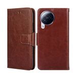 Per Xiaomi Civi 3 5G Custodia in pelle con struttura in cristallo (marrone)