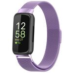 Per Fitbit Inspire 3 cinturino in metallo milanese (viola chiaro)