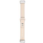 Per cinturino di ricambio in pelle PU Fitbit Charge 5 (bianco crema)