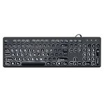 MC-K315 104 tasti Tastiera cablata nera con caratteri grandi (nero)
