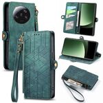 Custodia per telefono in pelle con fibbia laterale per portafoglio con cerniera ultra geometrica Xiaomi 13 (verde)