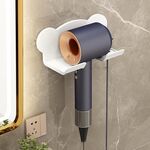 Per Dyson Asciugacapelli Supporto a parete Mensola per bagno Scaffale portaoggetti, Stile: 3 pezzi Bianco semplice