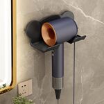 Per Dyson Asciugacapelli Supporto a parete Mensola per bagno Scaffale portaoggetti, Stile: 3 pezzi Semplice nero