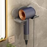 Per Dyson Asciugacapelli Supporto a parete Mensola portaoggetti per bagno, Stile: 3 pezzi Grigio semplice