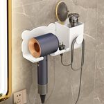 Per Dyson Asciugacapelli Supporto a parete Mensola per bagno Scaffale portaoggetti, Stile: Aggiornamento bianco