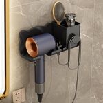 Per Dyson Asciugacapelli Supporto a parete Mensola per bagno Scaffale portaoggetti, Stile: Aggiornamento nero
