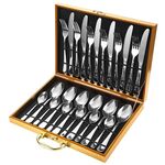 Set di posate per coltelli, forchetta e cucchiaio in acciaio inossidabile da 24 pezzi/set, specificazione: argento