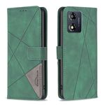 Per Motorola Moto E13 4G Custodia per telefono in pelle con struttura a rombo con fibbia magnetica (verde)