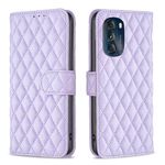 Per Motorola Moto G 5G 2023 Diamond Lattice Custodia a portafoglio in pelle per telefono a conchiglia (viola)