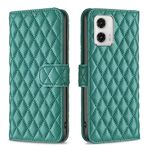 Per Motorola Moto G73 5G Diamond Lattice Custodia a portafoglio in pelle per telefono a conchiglia (verde)