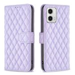 Per Motorola Moto G73 5G Diamond Lattice Custodia a portafoglio in pelle per telefono a conchiglia (viola)