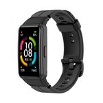 Cinturino per orologio in silicone tinta unita per Honor Band 7 (nero)