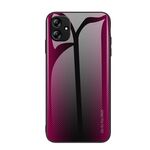 Per Samsung Galaxy A04e Custodia in TPU con vetro sfumato texture (rosa rossa)