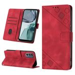 Per Motorola Moto G62 5G Custodia in pelle goffrata effetto pelle (rosso)