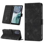 Per Motorola Moto G62 5G Custodia in pelle goffrata effetto pelle (nera)